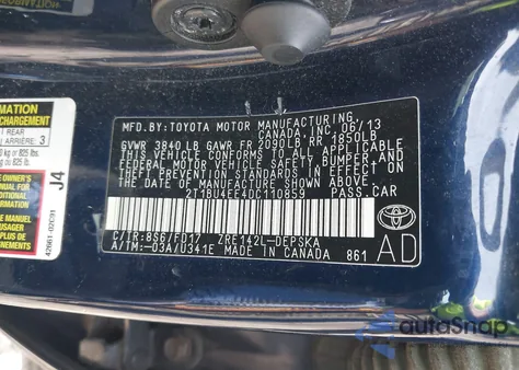 2013 Toyota Corolla S z USA, uszkodzony, nr VIN 2T1BU4EE4DC110859